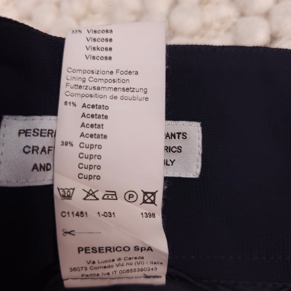 Peserico Cropped Wide Leg Palazzo Pants Navy Blue Sz 44 - Picture 5 of 8